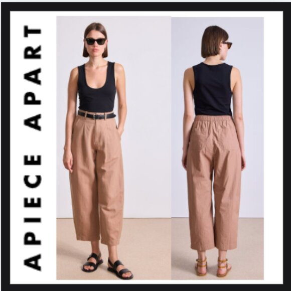 Apiece Apart Spa Pleat Pant Deep Khaki - Picture 1 of 4